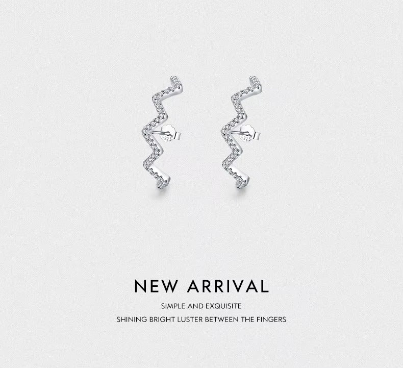 pendientes geométricos de Plata de Ley 925 con circonita transparente, joyería fina Bohemia