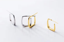 Load image into Gallery viewer, pendientes de plata de ley 925 para mujer, aretes geométricos de Color dorado