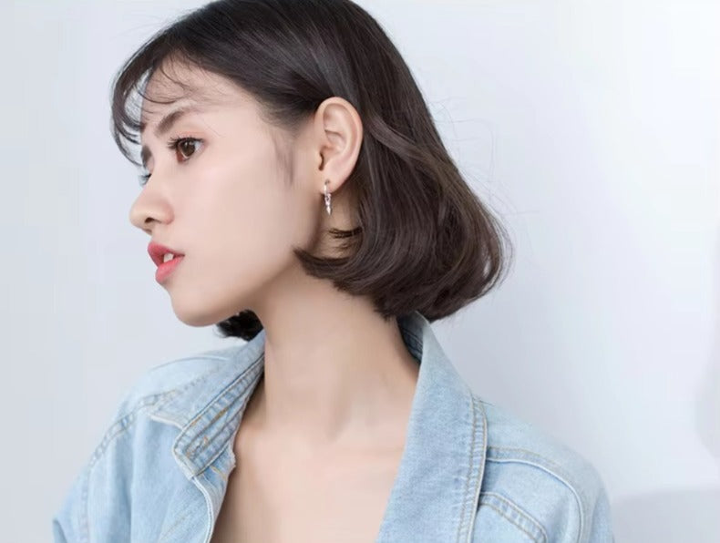 pendientes de tuerca de semicírculo de cono de columpio Punk Rock para mujer