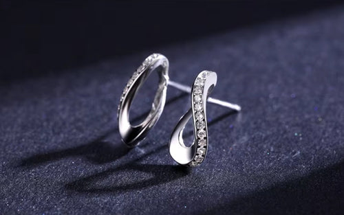 pendientes geométricos de Plata de Ley 925 auténtica para mujer