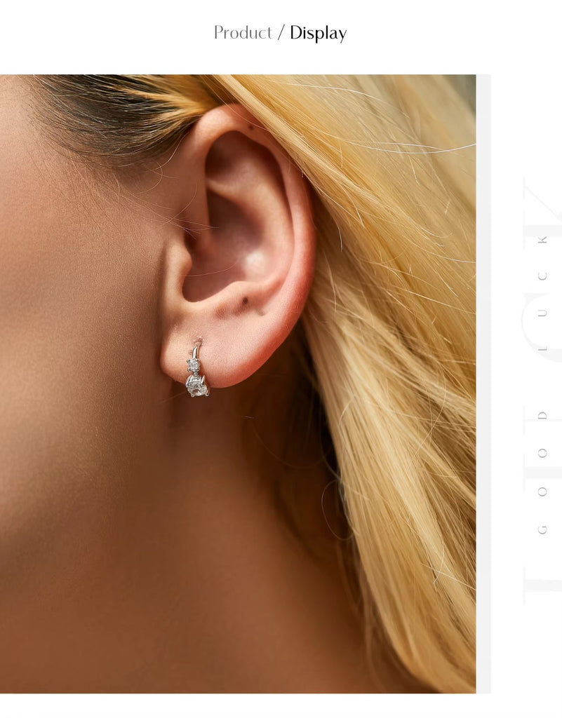 pendientes de aro de Plata de Ley 925 para mujer