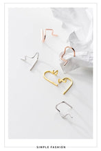 Load image into Gallery viewer, pendientes de plata de ley 925 con diseño de líneas geométricas para mujer, joyería fina, Simple