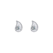 Load image into Gallery viewer, pendientes de plata de ley 925 con forma de lágrima para mujer, aretes pequeños de circonita