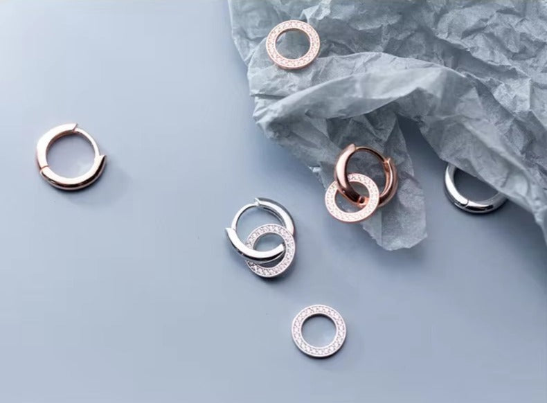 pendientes de aro brillantes para mujer