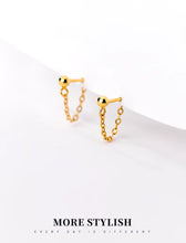 Load image into Gallery viewer, pendientes de plata de ley 925 con cadena de eslabones para mujer