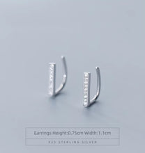 Load image into Gallery viewer, pendientes de plata de ley 925 con forma de U para mujer