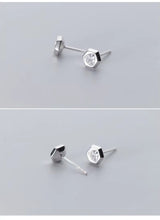 Load image into Gallery viewer, pendientes de plata de ley 100% con forma hexagonal para mujer