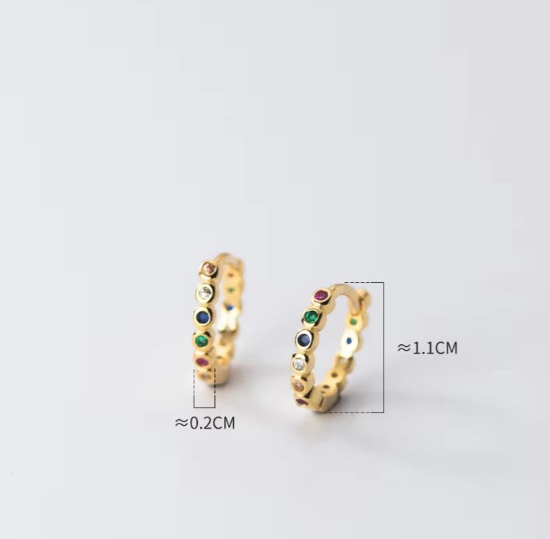 pendientes de aro de Plata de Ley 925 auténtica para mujer