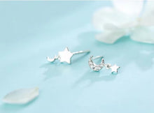 Load image into Gallery viewer, pendientes de plata de ley 925 con forma de luna para mujer