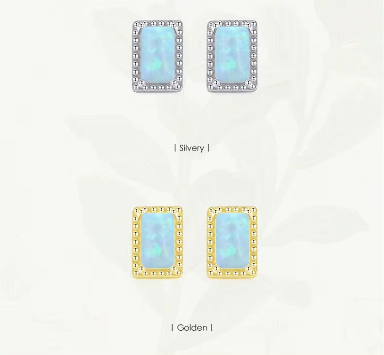 pendientes de plata de primera ley y ópalo para mujer