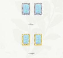 Load image into Gallery viewer, pendientes de plata de primera ley y ópalo para mujer