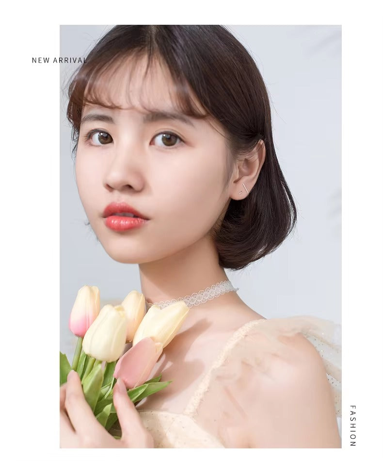 pendientes de plata de ley 925 con diseño de líneas geométricas para mujer, joyería fina, Simple