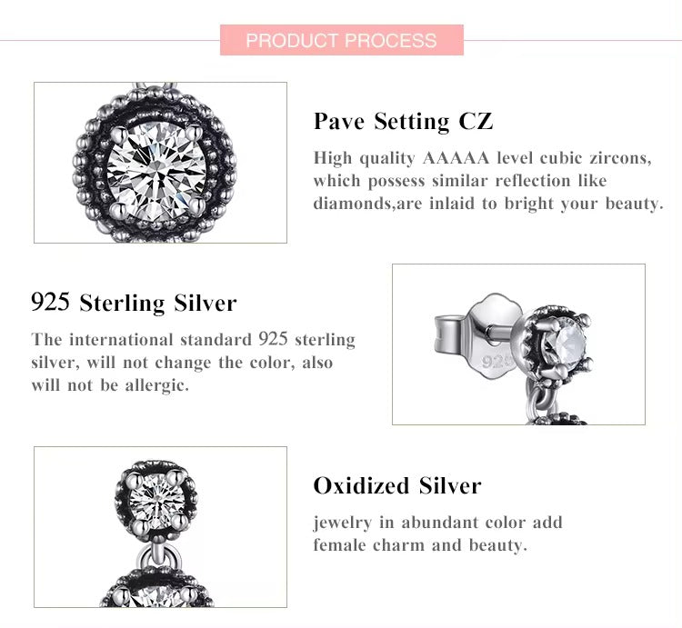 pendientes de plata de ley 2021 con Circonia cúbica para mujer, aretes colgantes