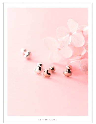 pendientes de plata de ley 925 con corazones brillantes