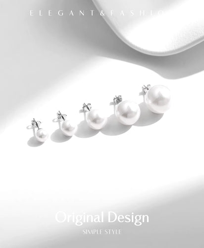 pendientes de plata de ley 925 con perlas de cristal para mujer