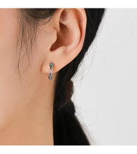 Load image into Gallery viewer, pendientes de aro de Plata de Ley 925 para mujer