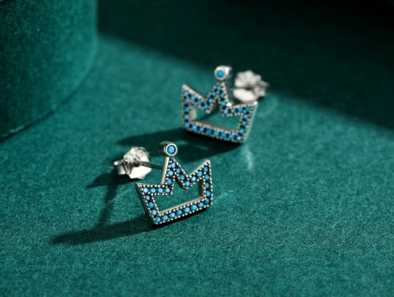 pendientes de plata de primera ley y turquesa para mujer, aretes pequeños, plata esterlina 100%