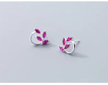 Load image into Gallery viewer, pendientes de plata de primera ley y Circonia cúbica para mujer