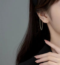 Load image into Gallery viewer, pendientes de plata de ley 925 con borlas largas para mujer y niña, aretes con pasador