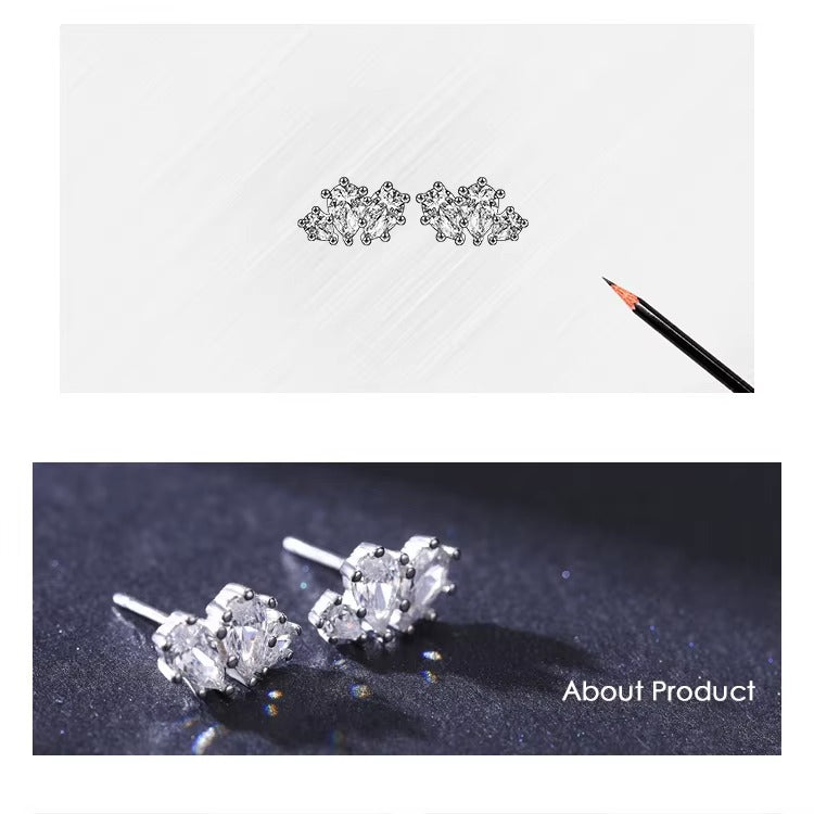 pendientes de plata de ley 925 con circonita cúbica para mujer, aretes brillantes con forma de gota