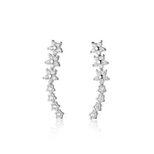 Load image into Gallery viewer, pendientes de plata de ley 925 con forma de flor y estrella para mujer