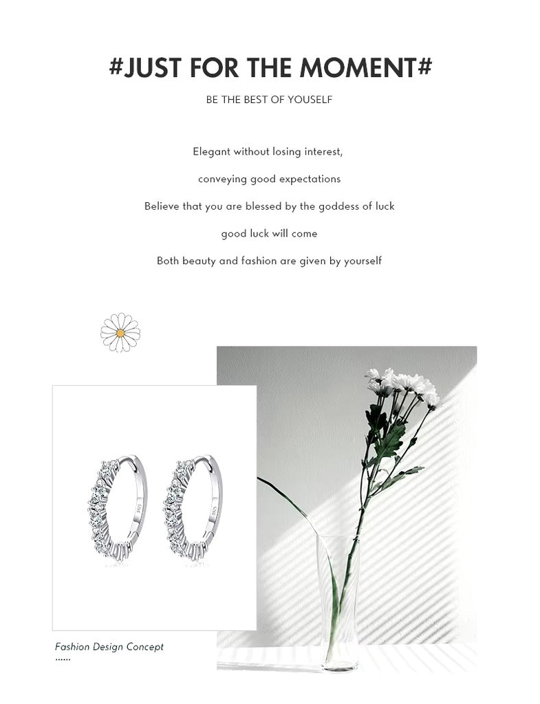 pendientes de aro de Plata de Ley 925 para mujer, joyería de boda