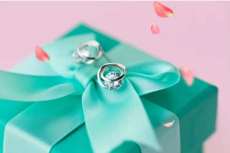 pendientes de plata de ley 100% y Circonia cúbica para mujer, aretes pequeños