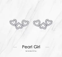 Cargar imagen en el visor de la galería, pendientes románticos de Plata de Ley 925 con forma de corazón para mujer