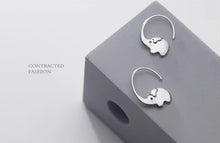 Load image into Gallery viewer, pendientes de plata de ley 925 con forma de elefante, joyería fina, con gancho, para mujer