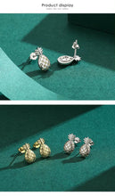 Load image into Gallery viewer, pendientes de plata de ley 925 con forma de piña para mujer y niña