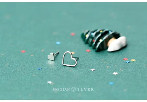 pendientes de plata de primera ley con forma de corazón para mujer, aretes pequeños