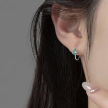 Load image into Gallery viewer, pendientes de plata de ley 925 con Circonia cúbica para mujer, aretes pequeños