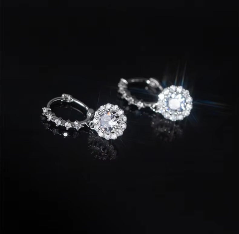 pendientes de plata de ley 925 con Circonia cúbica