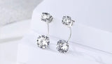 pendientes 2019 Plata de Ley 925 Clear Cubic Zirconia oreja chaqueta para mujer
