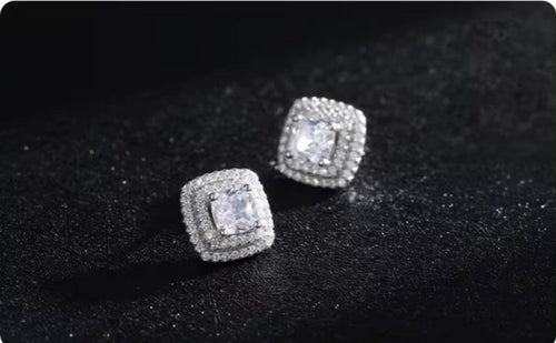 pendientes de plata de ley 925 con zirconia cúbica para mujer