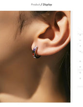 Load image into Gallery viewer, pendientes de aro de Plata de Ley 925 para mujer