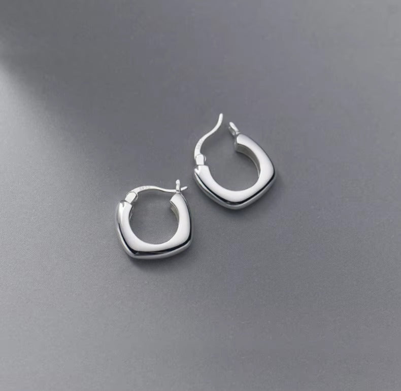 pendientes de aro de Plata de Ley 925 auténtica para mujer
