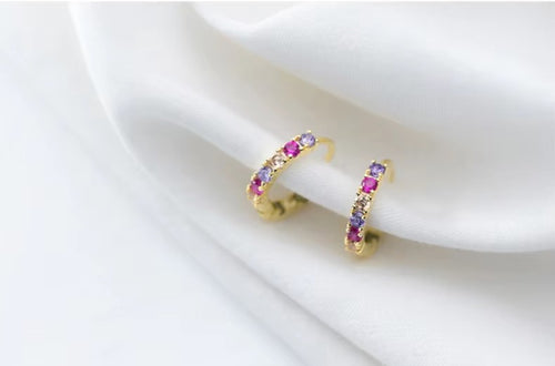 pendientes de aro geométricos de Plata de Ley 925 para mujer