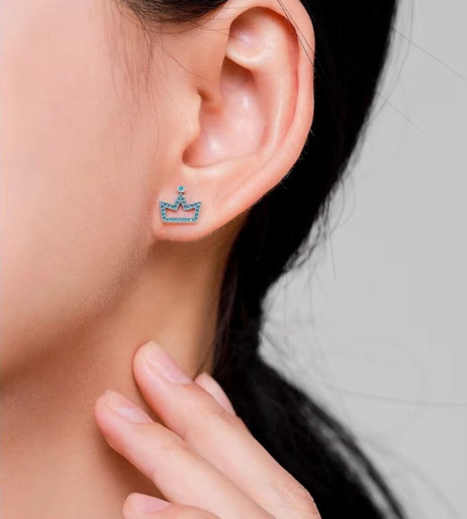 pendientes de plata de primera ley y turquesa para mujer, aretes pequeños, plata esterlina 100%
