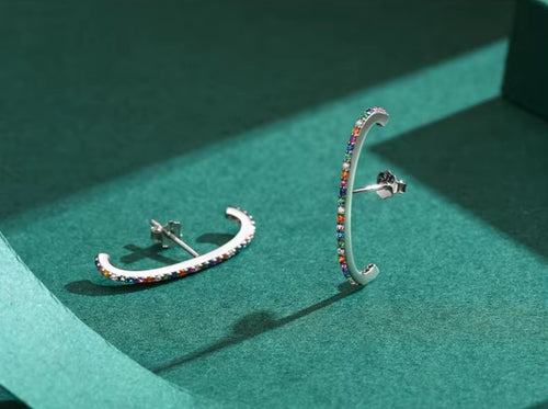 pendientes de plata de ley 2021 y Circonia cúbica para mujer y niña