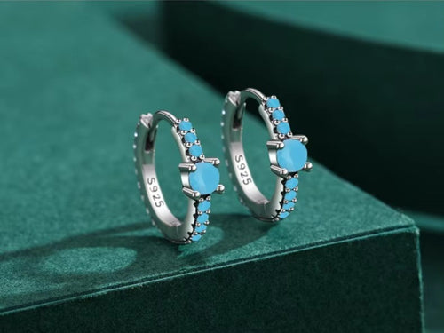 pendientes de aro de Plata de Ley 925 auténtica para mujer