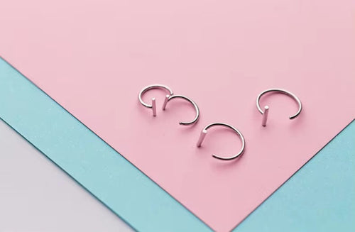 pendientes de aro de Plata de Ley 925 auténtica para mujer, aretes redondos de moda Simple