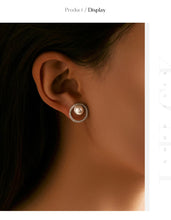 Load image into Gallery viewer, pendientes de plata de ley 925 con perlas de cristal