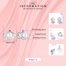Load image into Gallery viewer, pendientes de plata de ley 925 con perlas naturales de agua dulce para mujer
