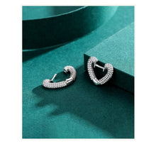 Load image into Gallery viewer, pendientes de aro de Plata de Ley 925 auténtica para mujer