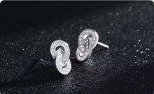 Load image into Gallery viewer, pendientes de plata de ley 925 con doble círculo para mujer