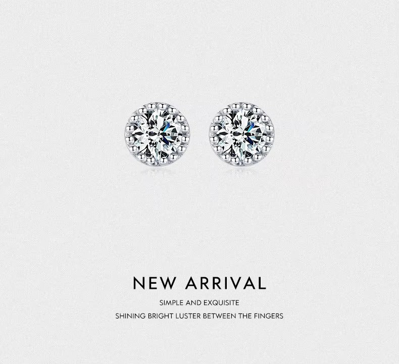 pendientes de plata de ley 100% y Circonia cúbica para mujer, aretes pequeños y redondos