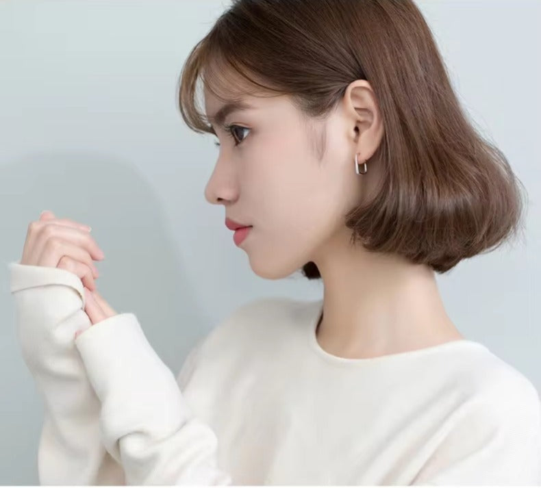 pendientes de plata de ley 925 para mujer, aretes geométricos de Color dorado