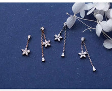 Load image into Gallery viewer, pendientes de plata de ley 925 con forma de flor para mujer
