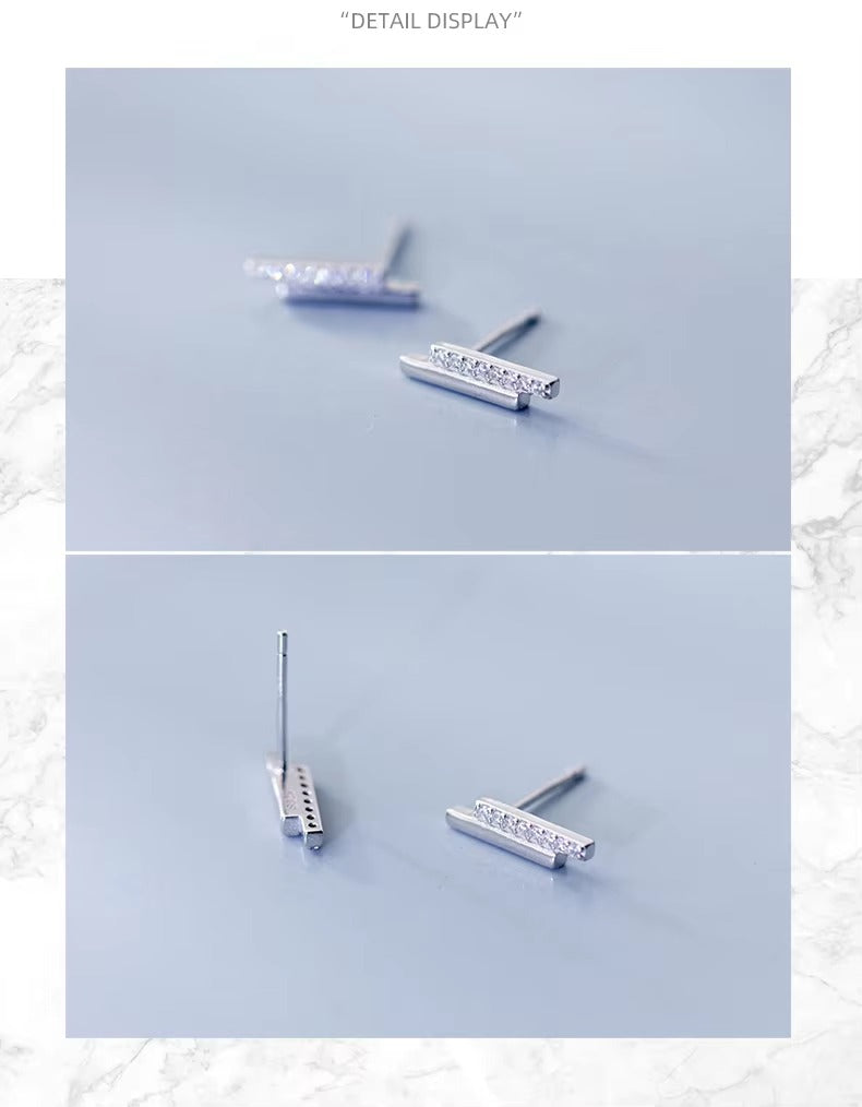 pendientes minimalistas de circón para mujer, joyería pequeña de verano